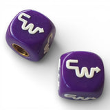 CW - Logo Dice Tire Valve Caps (Pair) - Purple