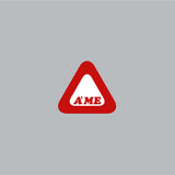 AME - Bubble font triangle decal in Red