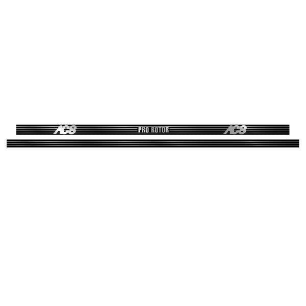 ACS - PRO - ROTOR decal - BLACK on chrome - Old school bmx - Bmx Products AU