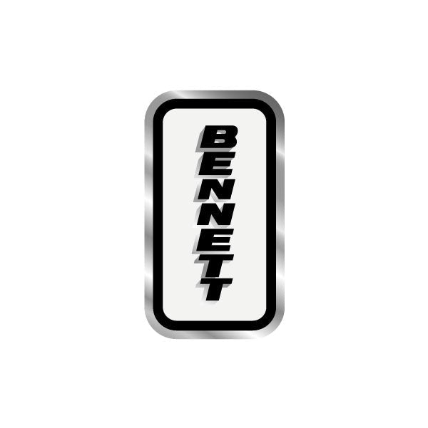 Bennett - White Chrome Black Seat tube decal - Bmx Products AU