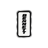 Bennett - White Chrome Black Seat tube decal - Bmx Products AU