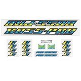 BOSS - Pro Racer Yellow blue decal set - old school bmx - Bmx Products AU