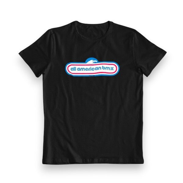 Dan Gurney - "ALL American BMX" on black - T-Shirt - old school bmx - Bmx Products AU