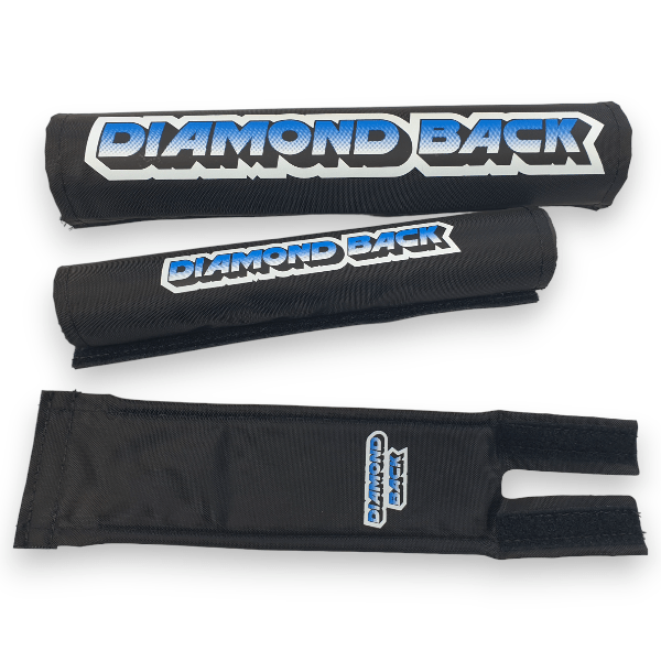 Diamond Back - 1984 Nylon pad set - BLACK with BLUE - old school bmx - Bmx Products AU