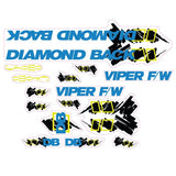 Diamond Back - 1990 Viper FW decal set for Chrome frame - Old school bmx - Bmx Products AU