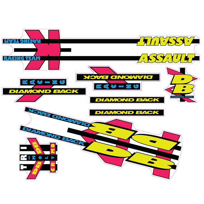 Diamond Back - 1992 Assult for Chrome frame decal set - Old school bmx - Bmx Products AU