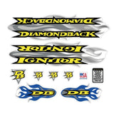 Diamond Back - 1998 Ignitor for blue frame decal set - Old school bmx - Bmx Products AU