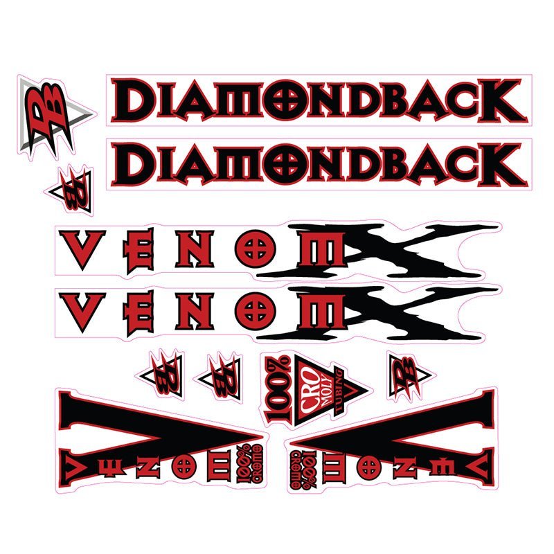Diamond Back - 1998 Venom X for chrome frame decal set - Old school bmx - Bmx Products AU