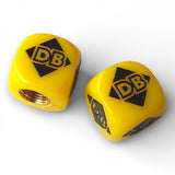 Diamond Back - DB logo - one color Dice Tire Valve Caps (Pair) - YELLOW - old school bmx - Bmx Products AU