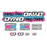 DYNO - 1988 PRO COMPE - Pink Blue on clear decal set - old school bmx - Bmx Products AU