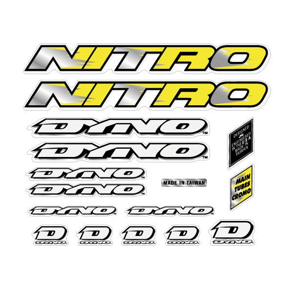 DYNO - 1993 Nitro decal set for Red frame decal set - Bmx Products AU
