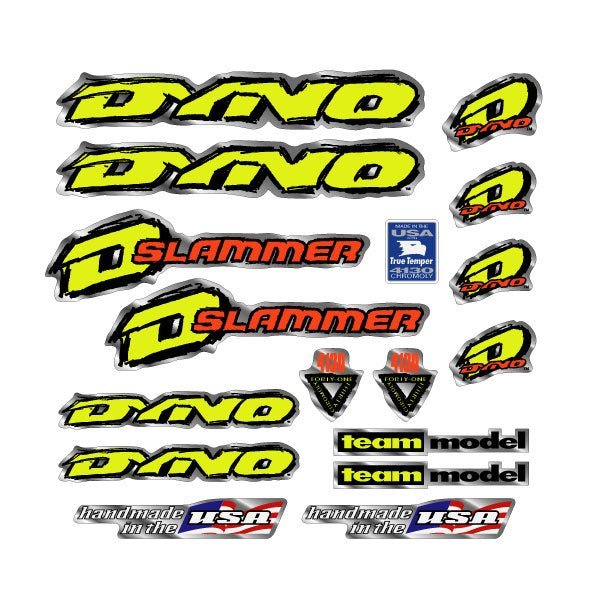 DYNO - 1993 SLAMMER decal set on chrome - old school bmx - Bmx Products AU