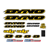 DYNO - 1994 AIR decal set - YELLOW for Chrome frame - old school bmx - Bmx Products AU