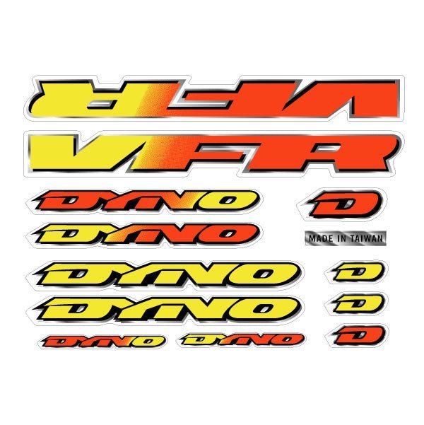 DYNO - 1994 VFR decal set for blue or black frames - old school bmx - Bmx Products AU