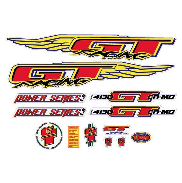 GT - 1998 Power Series 1.0 - decal set - Old school bmx - Bmx Products AU