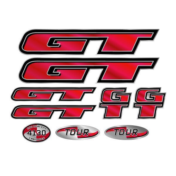 GT - 1998 TOUR decal set on chrome - Old school bmx - Bmx Products AU