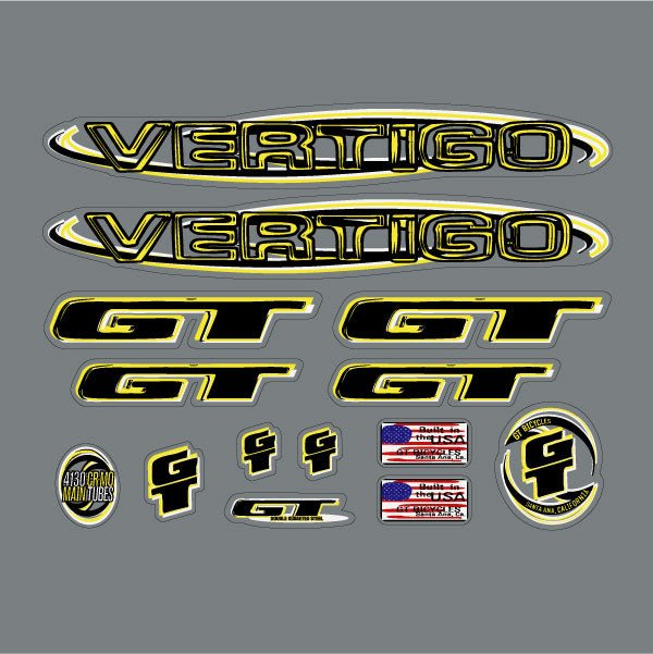 GT - 1999 Vertigo decal set - for blue frame - Old school bmx - Bmx Products AU