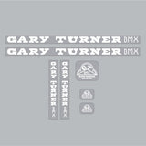 GT - Gary Turner - Gen 1 - White on Clear - decal set - Old school bmx - Bmx Products AU