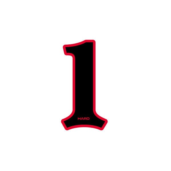 Haro - Early plate number 1 decal - Black Red - Old school bmx - Bmx Products AU