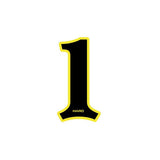 Haro - Early plate number 1 decal - Black Yellow - Old school bmx - Bmx Products AU