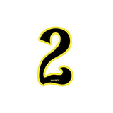 Haro - Early plate number 2 decal - Black Yellow - Old school bmx - Bmx Products AU