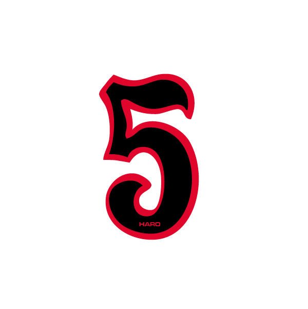 Haro - Early plate number 5 decal - Black Red - Old school bmx - Bmx Products AU