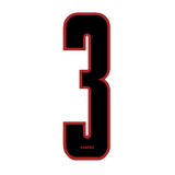 Haro - Stadium plate number 3 decal - Black Red - Old school bmx - Bmx Products AU