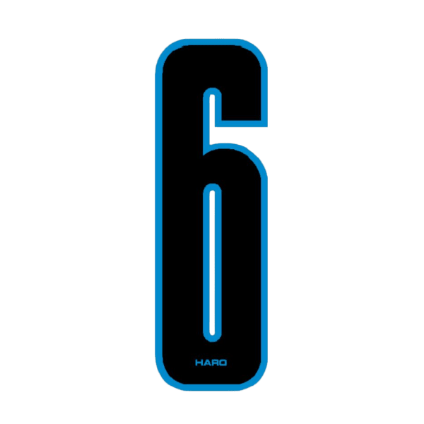 Haro - Stadium plate number 6 decal - Black Blue - Old school bmx - Bmx Products AU
