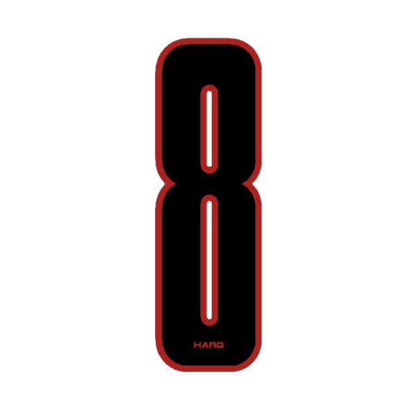Haro - Stadium plate number 8 decal - Black Red - Old school bmx - Bmx Products AU