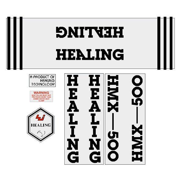 Healing - HMX500 MKII - black on clear decal set - old school bmx - Bmx Products AU
