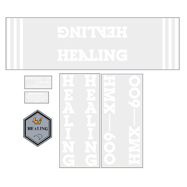 Healing - HMX600 MKII - White on clear decal set - old school bmx - Bmx Products AU