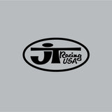 JT Racing - OVAL - Black & Clear decal - Old School BMX - Bmx Products AU