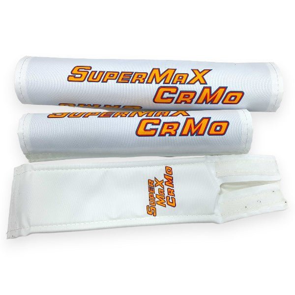 Malvern Star - Supermax Cromo - WHITE with 3 color print pad set - old school bmx - Bmx Products AU