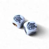 Mongoose - Maurice Logo Dice Tire Valve Caps (Pair) - WHITE - old school bmx - Bmx Products AU