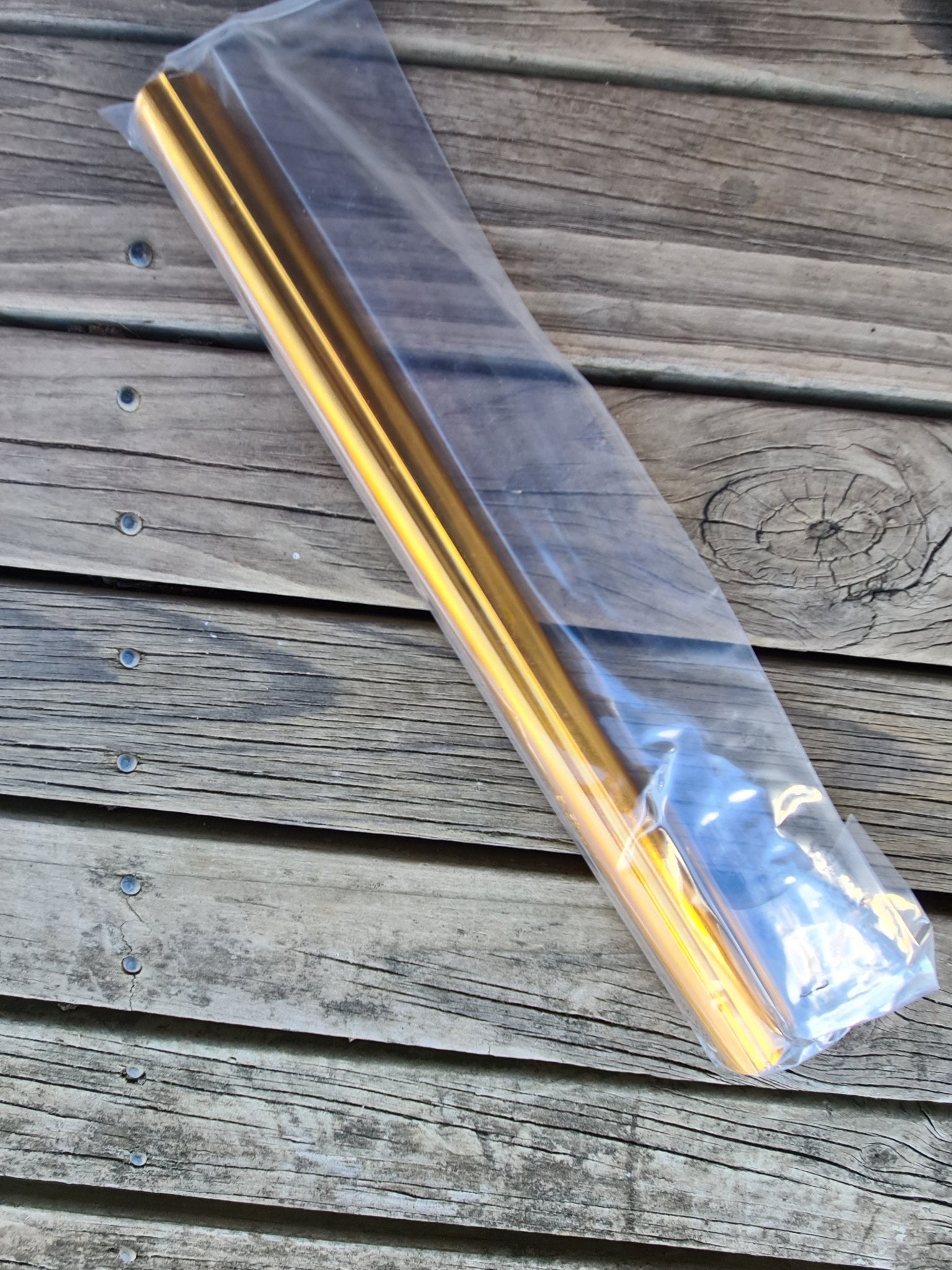 NOS - SR- 2 sided Fluted 22.2 GOLD seat pole - Bmx Products AU