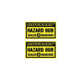 Odyssey - Hazard Sealed 4 bearings hub decals - old school bmx - Bmx Products AU