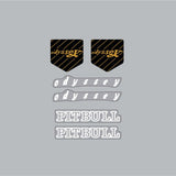 Odyssey - PITBULL brake decals in WHITE - old school bmx - Bmx Products AU