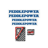 Peddlepower - Early BLUE decal set - old school bmx - Bmx Products AU