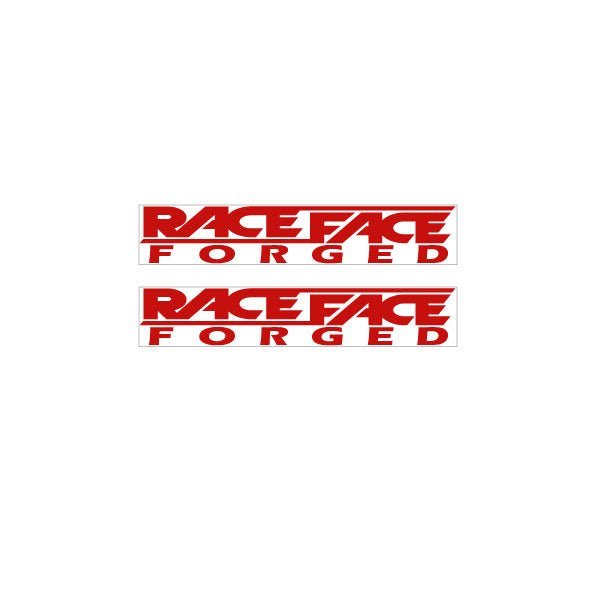 Race face - Forged crank decals in RED on clear - Old school bmx - Bmx Products AU