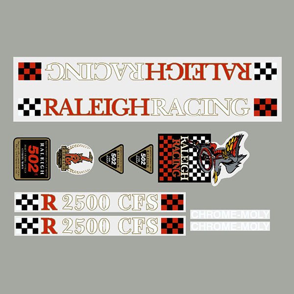 Raleigh - R2500CFS bmx RED on Clear decal set - Bmx Products AU
