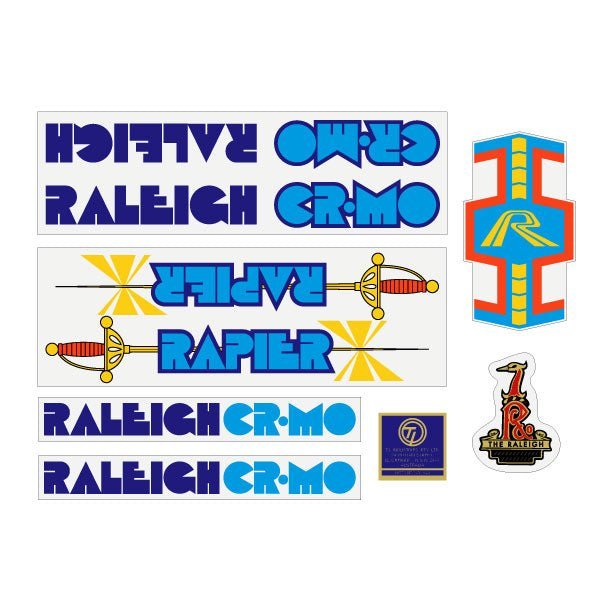 Raleigh - Rapier Blue Aussie decal set - Old school bmx - Bmx Products AU