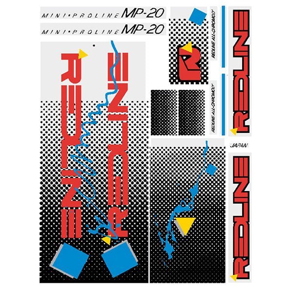 Redline - 1986 MP20 for chrome frame Decal set - Old school bmx - Bmx Products AU