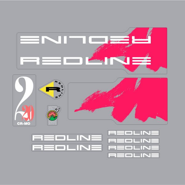 Redline - 1991 - 220 - Decal set for Black & Pink frame - Old school bmx - Bmx Products AU