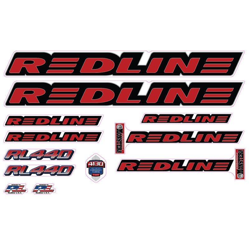 Redline - 1999 - RL440 for chrome frame - Decal set - Old school bmx - Bmx Products AU