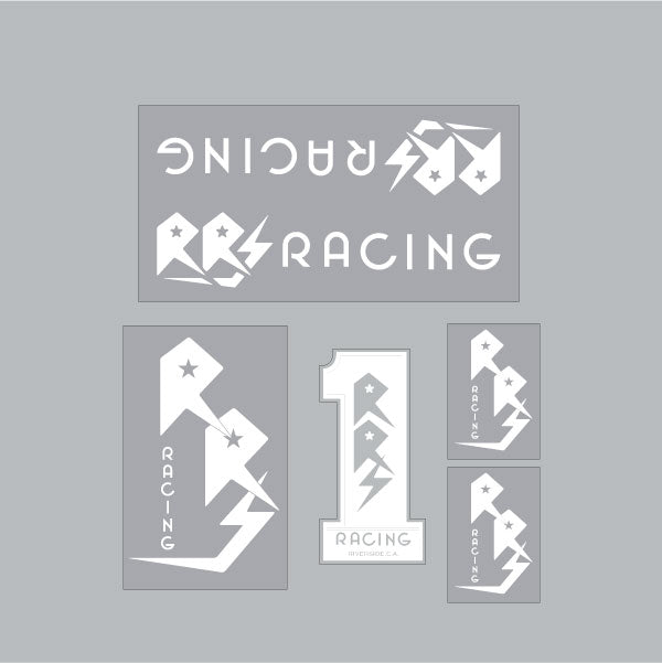 RRS - Gen1 - WHITE on clear decal set - Old school bmx - Bmx Products AU