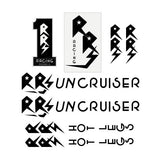 RRS - UNCRUISER - BLACK on clear decal set - Old school bmx - Bmx Products AU