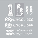RRS - UNCRUISER - WHITE on clear decal set - Old school bmx - Bmx Products AU