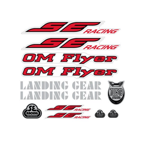 SE Racing - 2004 OM FLYER decal set in red - Old school bmx - Bmx Products AU