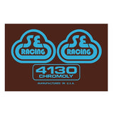 SE Racing - 80'S Seat tube decal - 4130 brown with blue - Old school bmx - Bmx Products AU