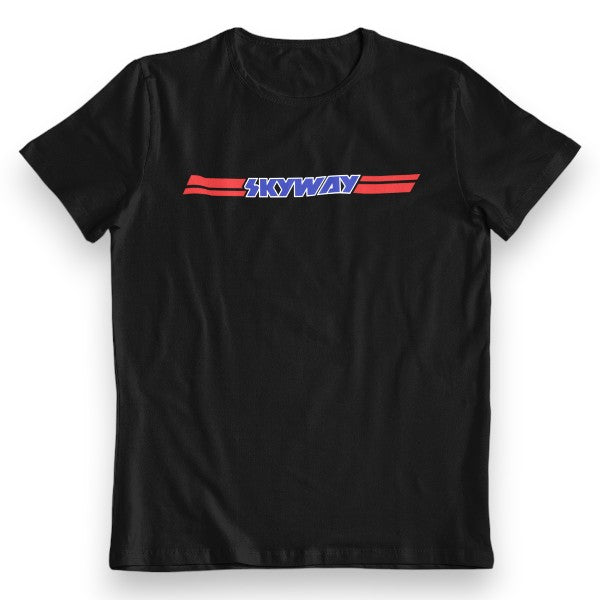 Skyway - TA logo on black with white outline - T-Shirt - old school bmx - Bmx Products AU